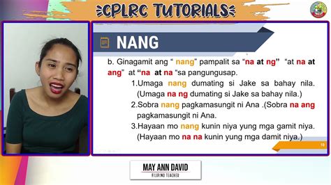 FILIPINO TUTORIAL: WASTONG GAMIT: PINTO, .